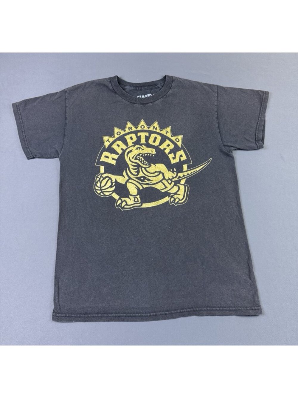 Rare Vintage Y2K NBA Toronto Raptors Gold Black Sun Fade Basketball Shirt Promo